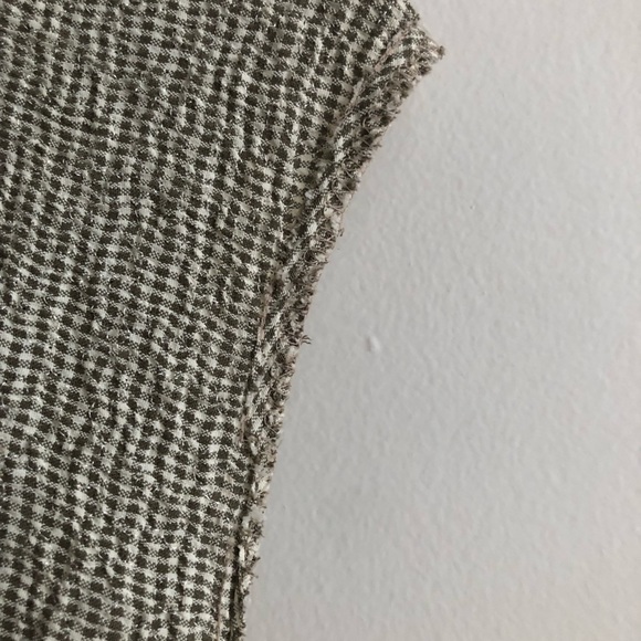 Olive Green Gingham Vintage Dress - Picture 4 of 5